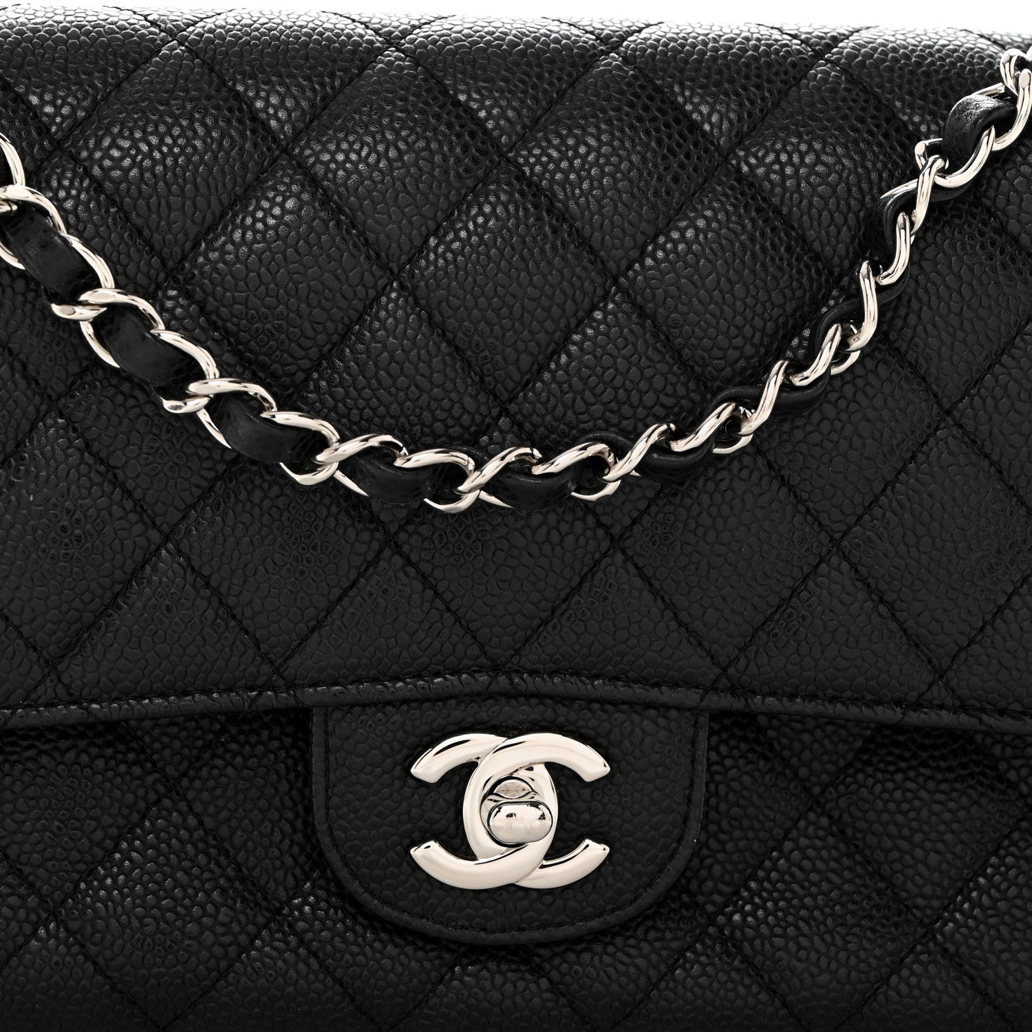 Chanel Caviar Quilted Medium Double Flap Black 8 of 10