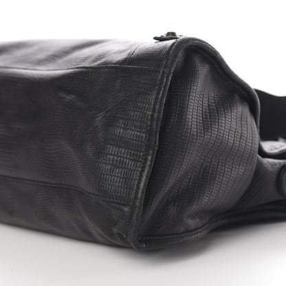 Balenciaga Agneau Lizard Embossed Classic Hardware City Black 13 of 14
