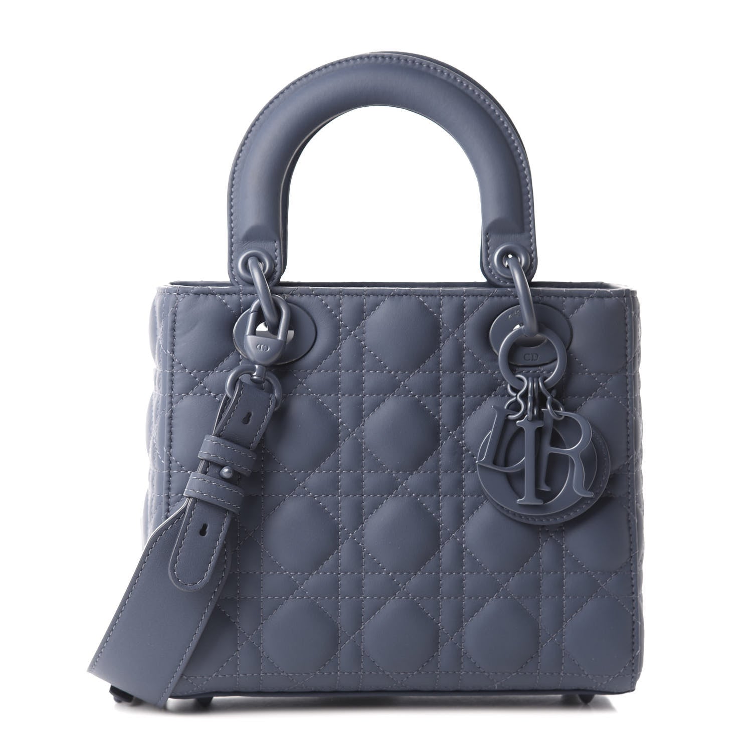 Christian Dior Ultra Matte Calfskin Cannage Small My ABCDior Lady Dior Dark Denim Blue 1 of 11