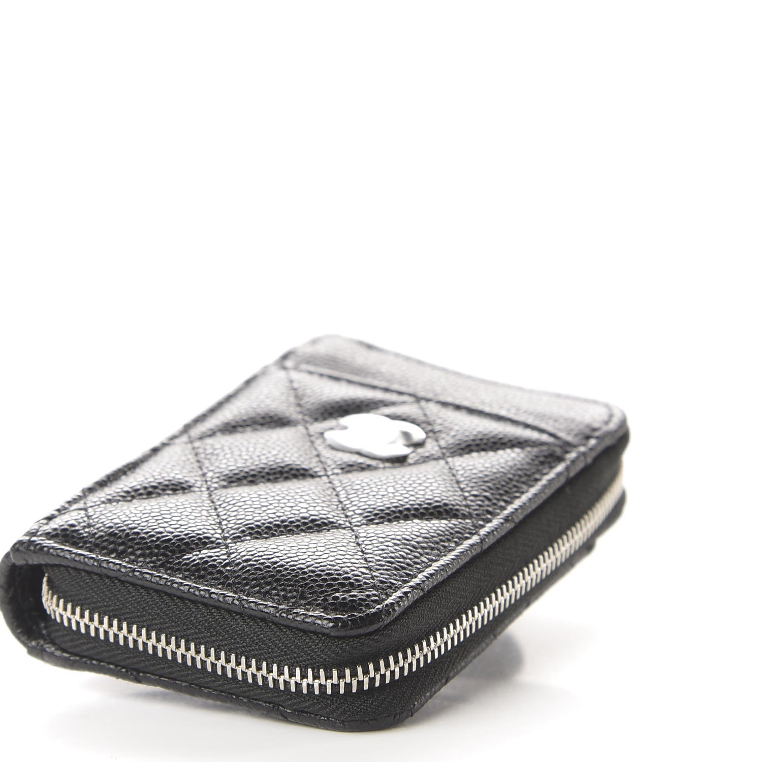 Chanel Caviar Quilted Zip Card Holder Black 9 of 11