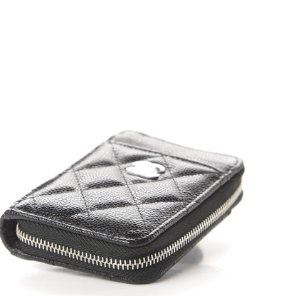 Chanel Caviar Quilted Zip Card Holder Black 9 of 11