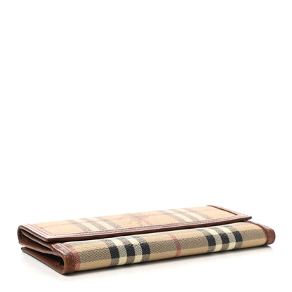 Burberry Haymarket Check Penrose Continental Wallet Tan 4 of 10