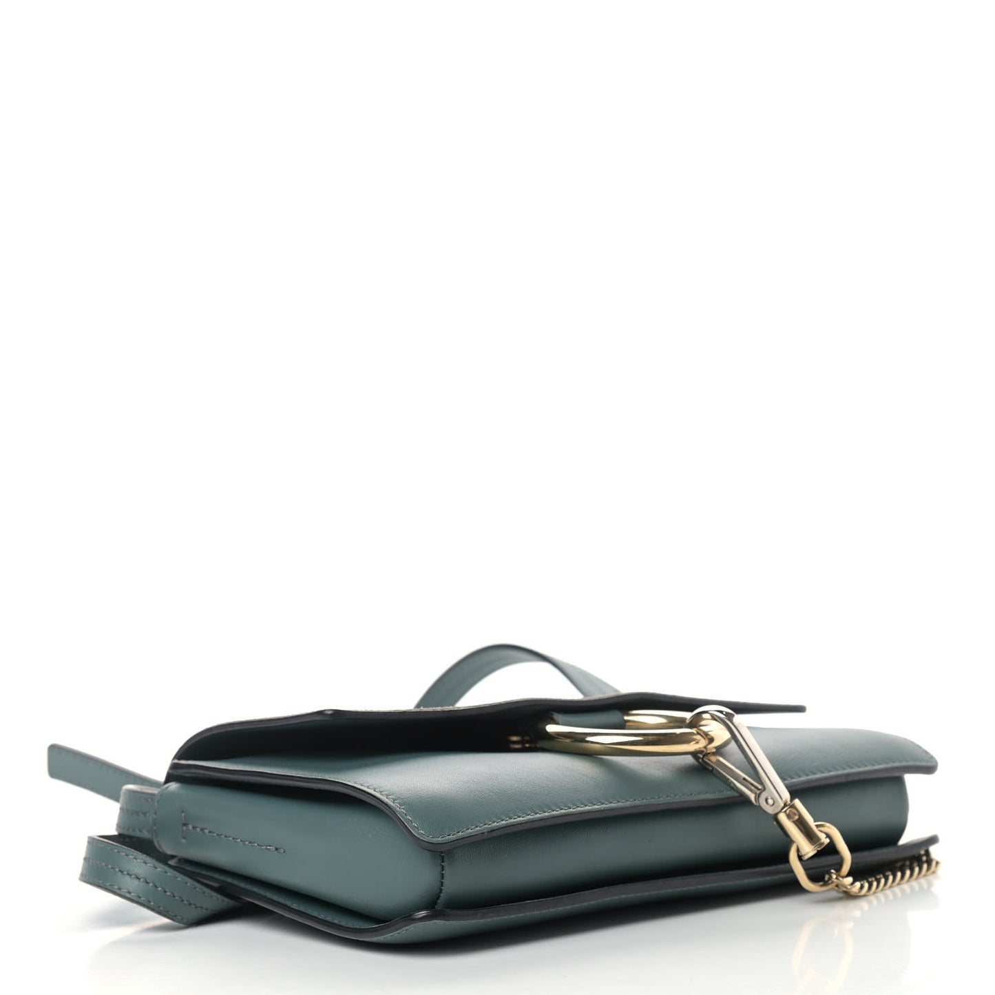 Suede Calfskin Small Faye Shoulder Bag Cloudy Blue