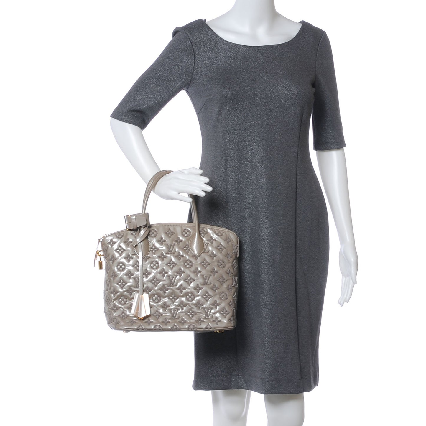 Patent Lambskin Fascination Lockit Gris