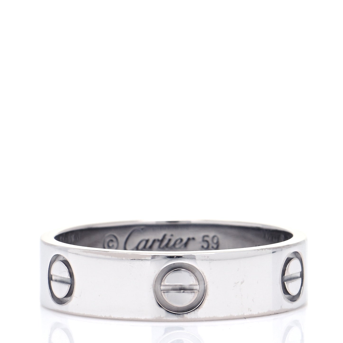 18K White Gold 5.5mm LOVE Ring 59 8.75