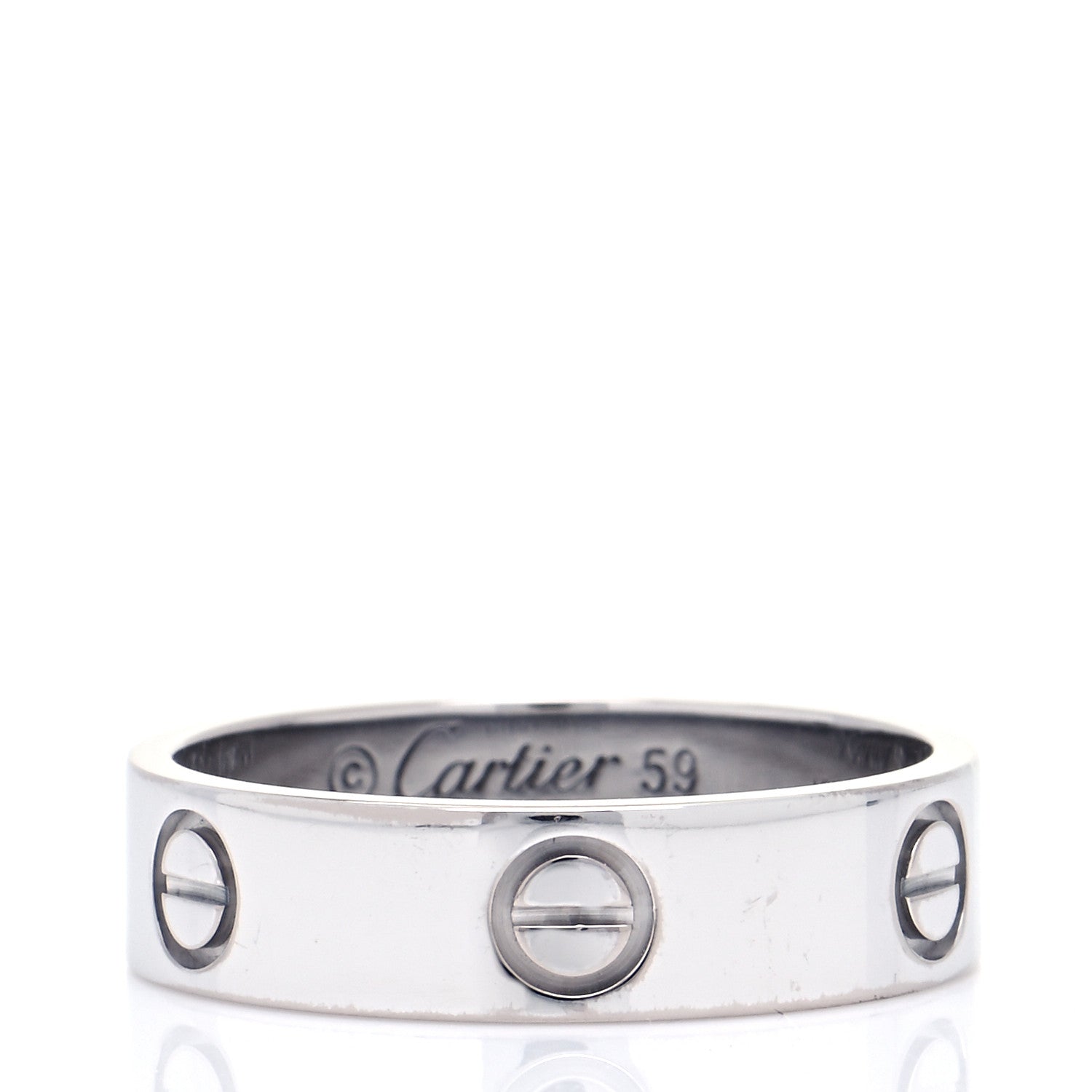 Cartier 18K White Gold 5.5mm LOVE Ring 59 8.75 1 of 7