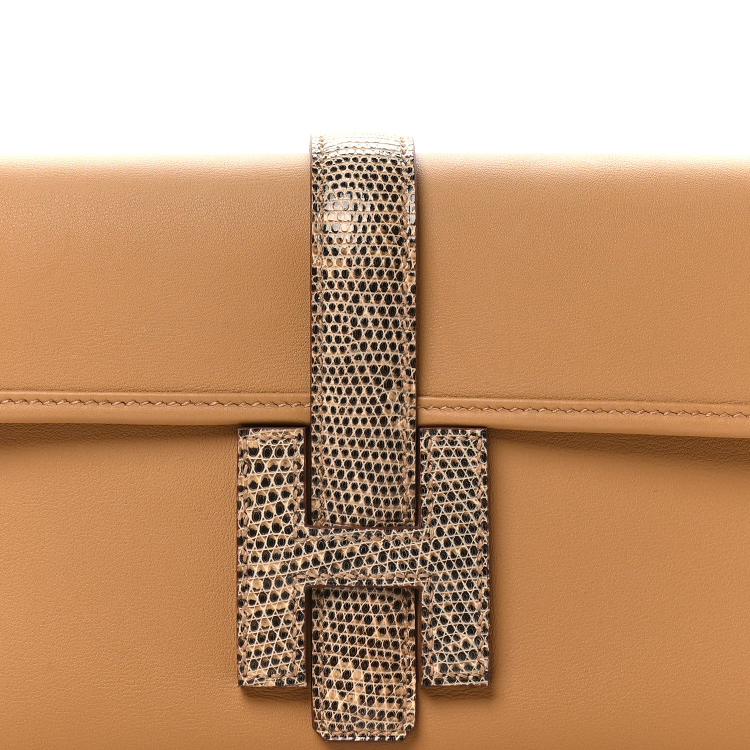 Hermes Swift Lizard Jige Elan Touch 29 Clutch Biscuit Ombre