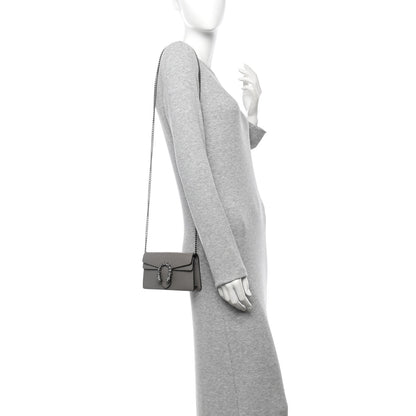 Gucci Dollar Calfskin Crystal Super Mini Dionysus Shoulder Bag Dusty Grey Black Diamond 2 of 9