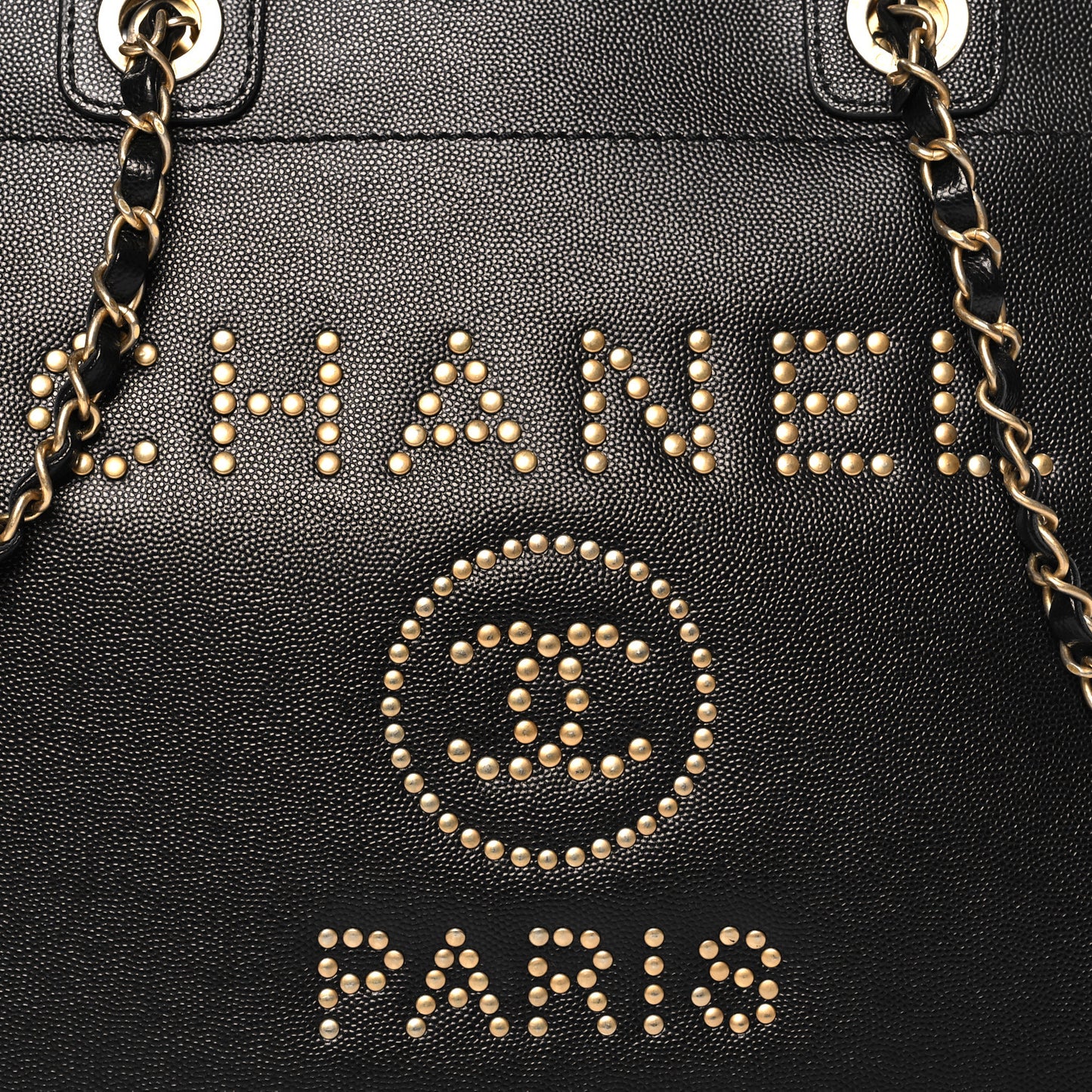 Caviar Small Studded Deauville Tote Black