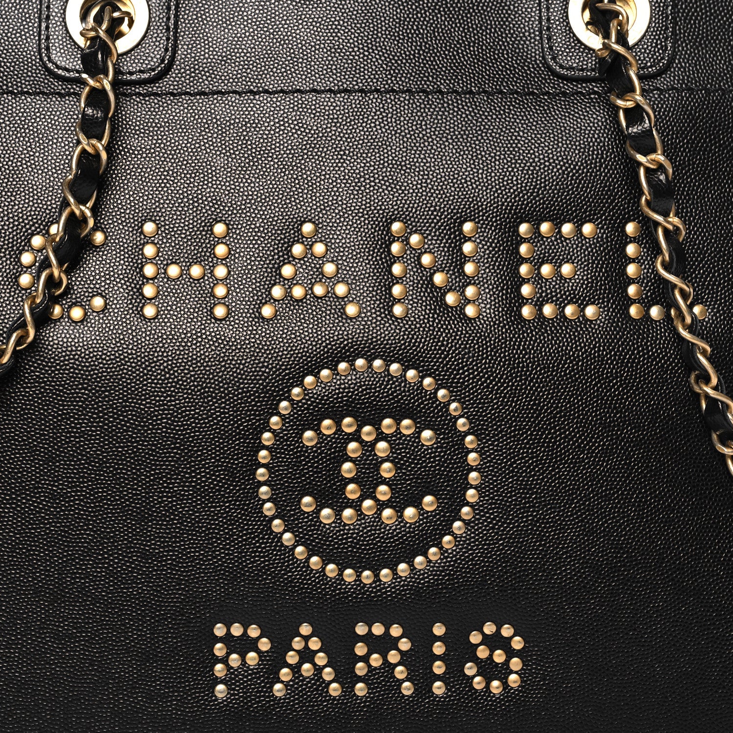 Chanel Caviar Small Studded Deauville Tote Black 8 of 10