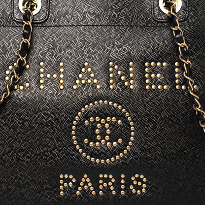 Chanel Caviar Small Studded Deauville Tote Black 8 of 10