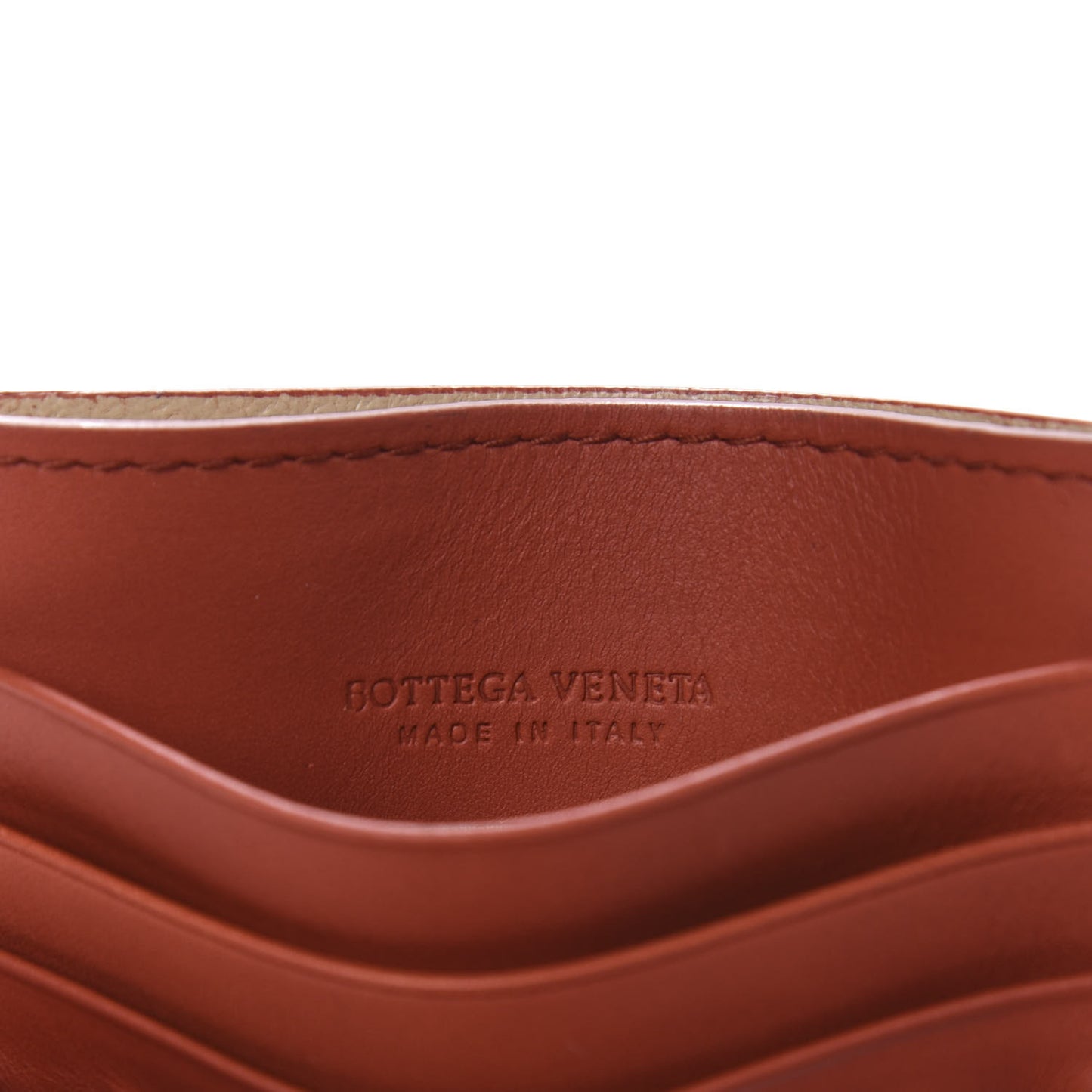 Nappa Intrecciato VN Card Case Rust