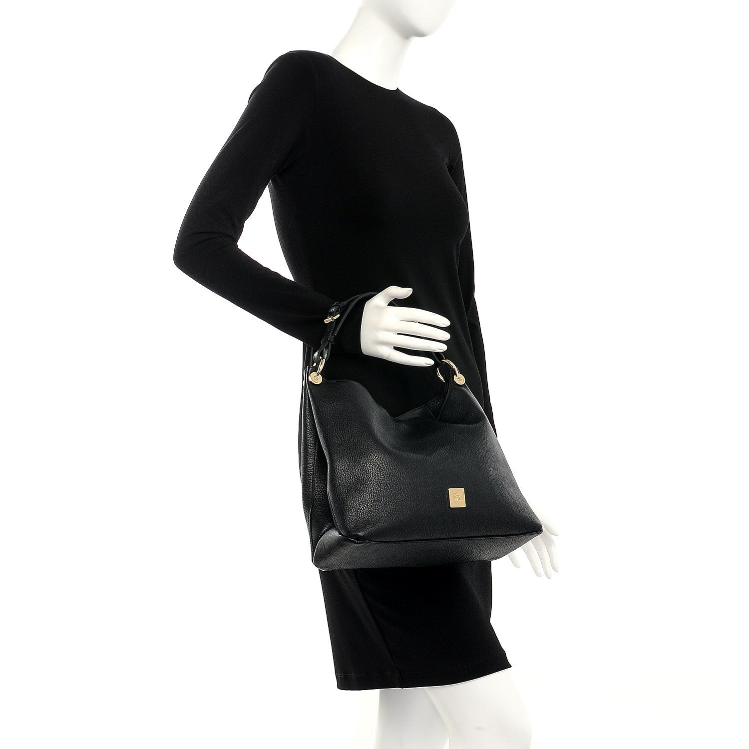 Mulberry Goat Printed Calfskin Small Freya Hobo Black 2 of 10