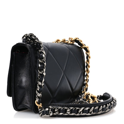 Chanel Lambskin Quilted Chanel 19 Wallet On Chain WOC Black 3 of 11