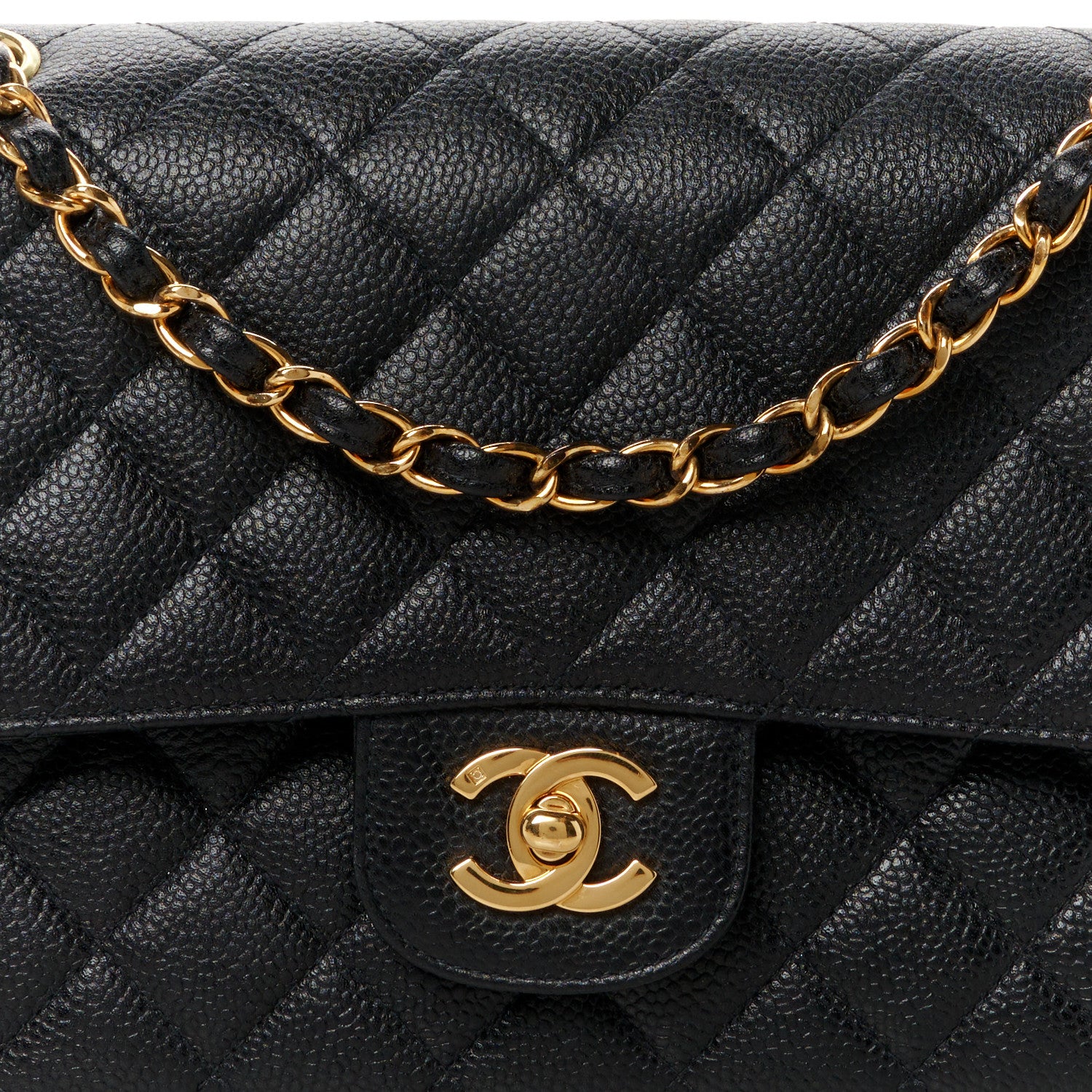 Chanel Caviar Quilted Medium Double Flap Black 10 of 13