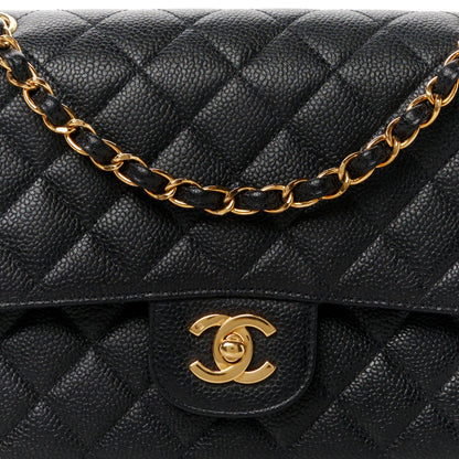 Chanel Caviar Quilted Medium Double Flap Black 10 of 13