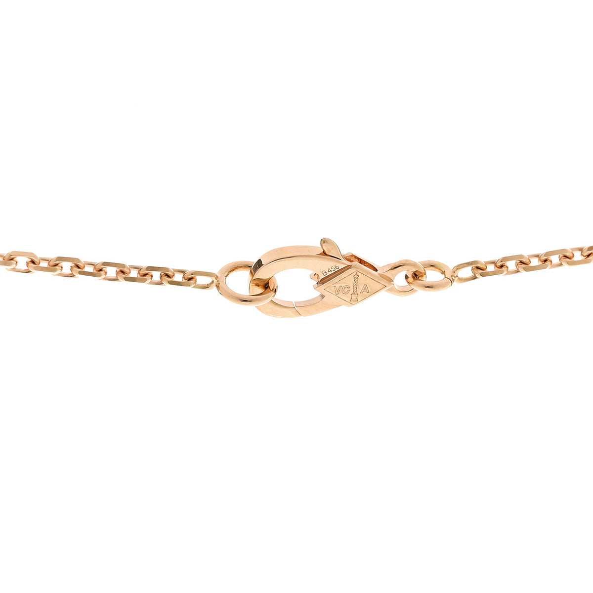 Van Cleef & Arpels 18K Rose Gold Diamond Pink Sapphire Small Frivole Pendant Pave Necklace 5 of 7