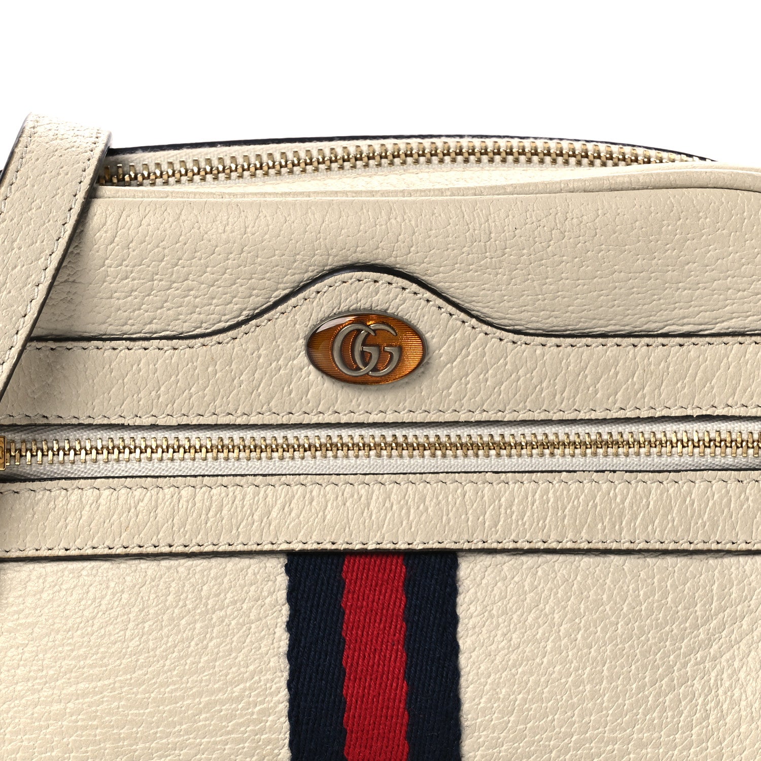 Gucci Textured Dollar Calfskin Web Mini Ophidia Shoulder Bag Mystic White 8 of 14