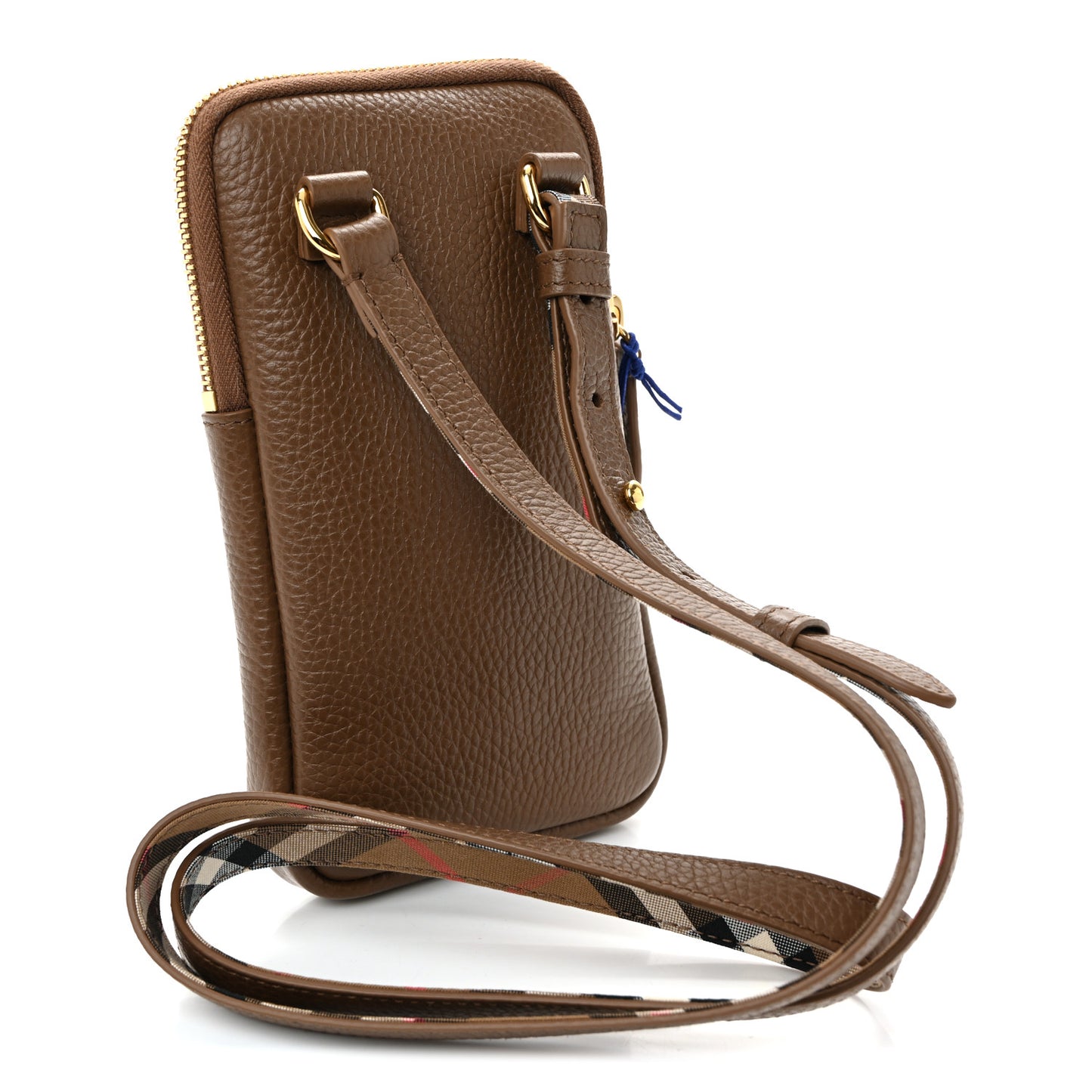 Grainy Calfskin Phone Pouch Earth