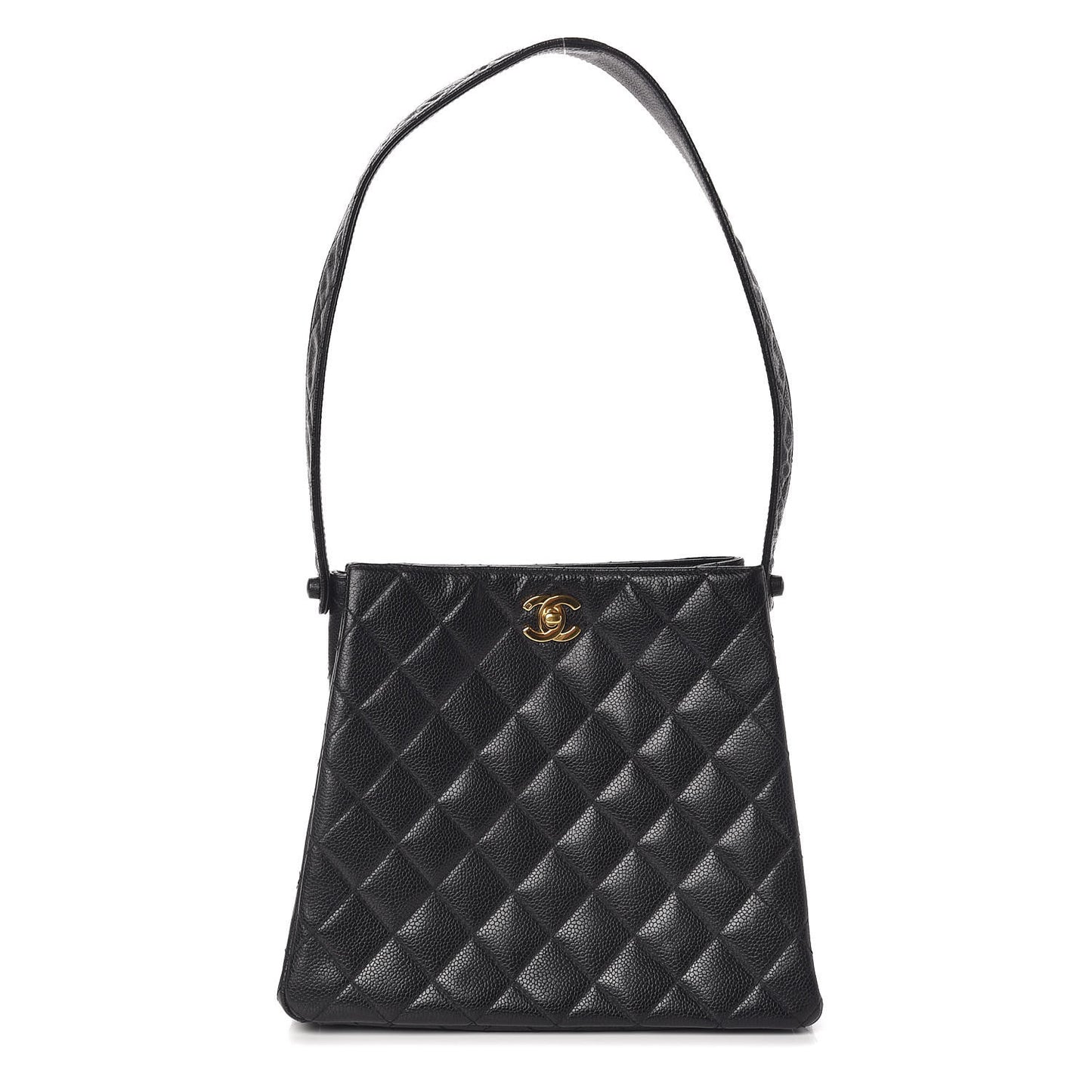 Caviar Quilted Shoulder Bag Black