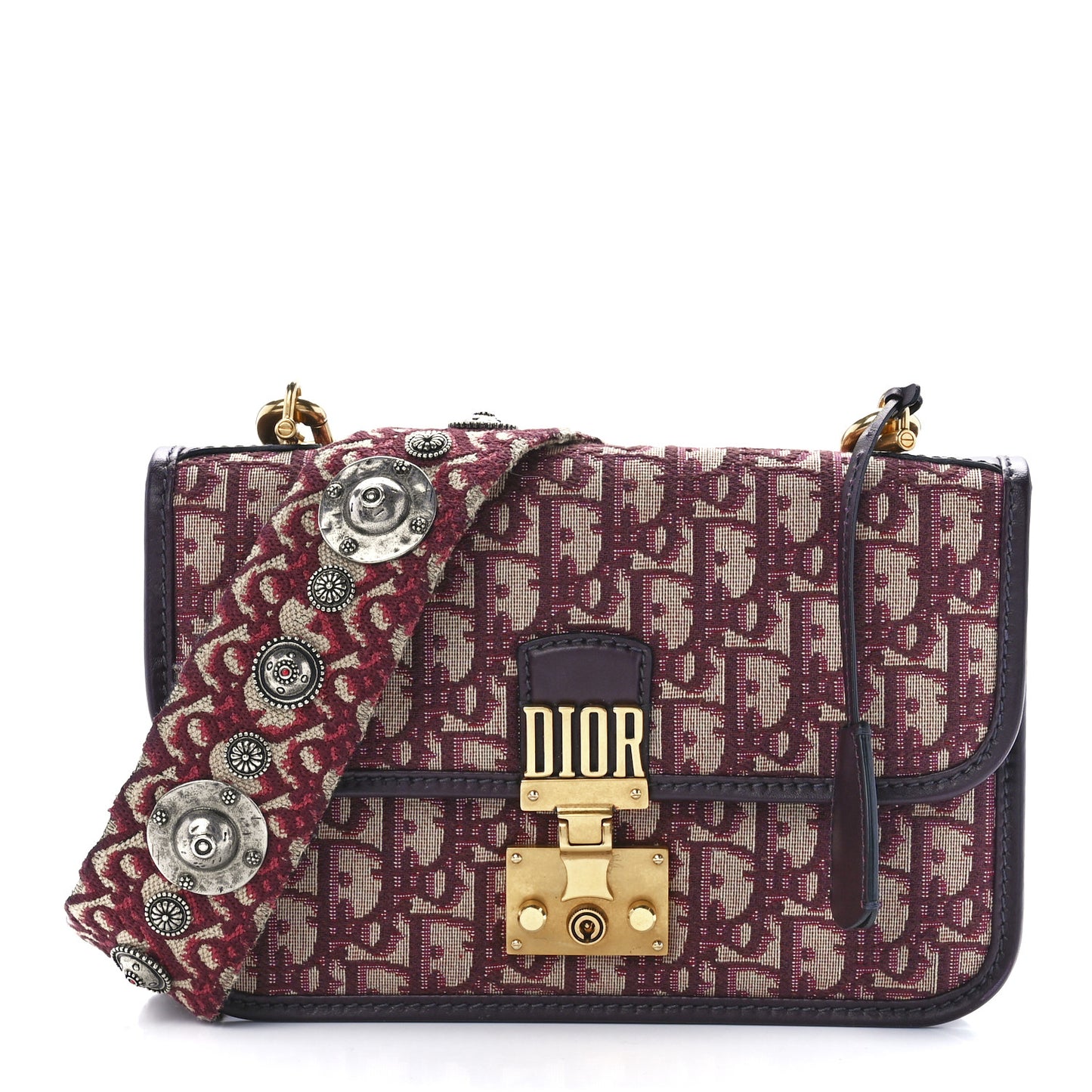 Oblique DiorAddict Flap Bag Burgundy