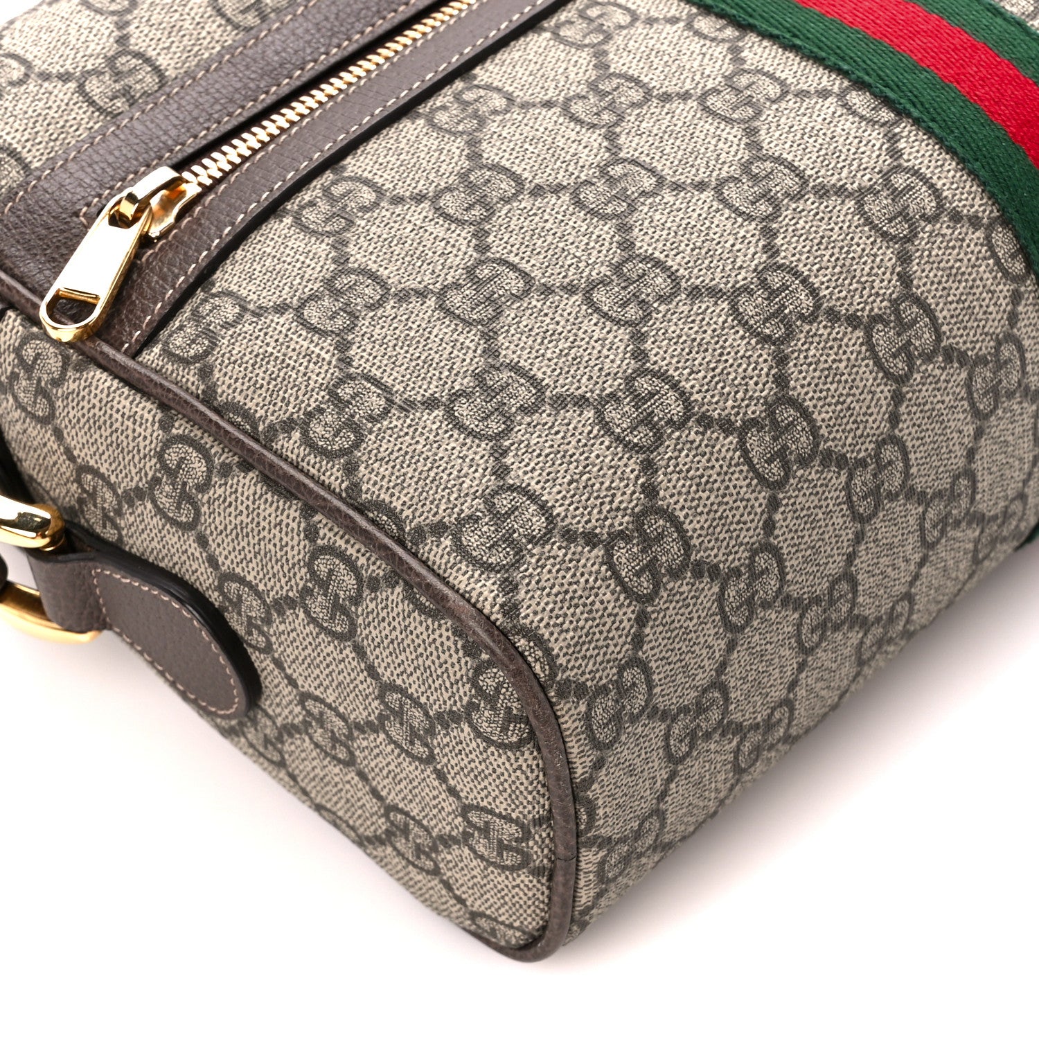 Gucci GG Supreme Monogram Web Small Ophidia Shoulder Bag Brown 10 of 12