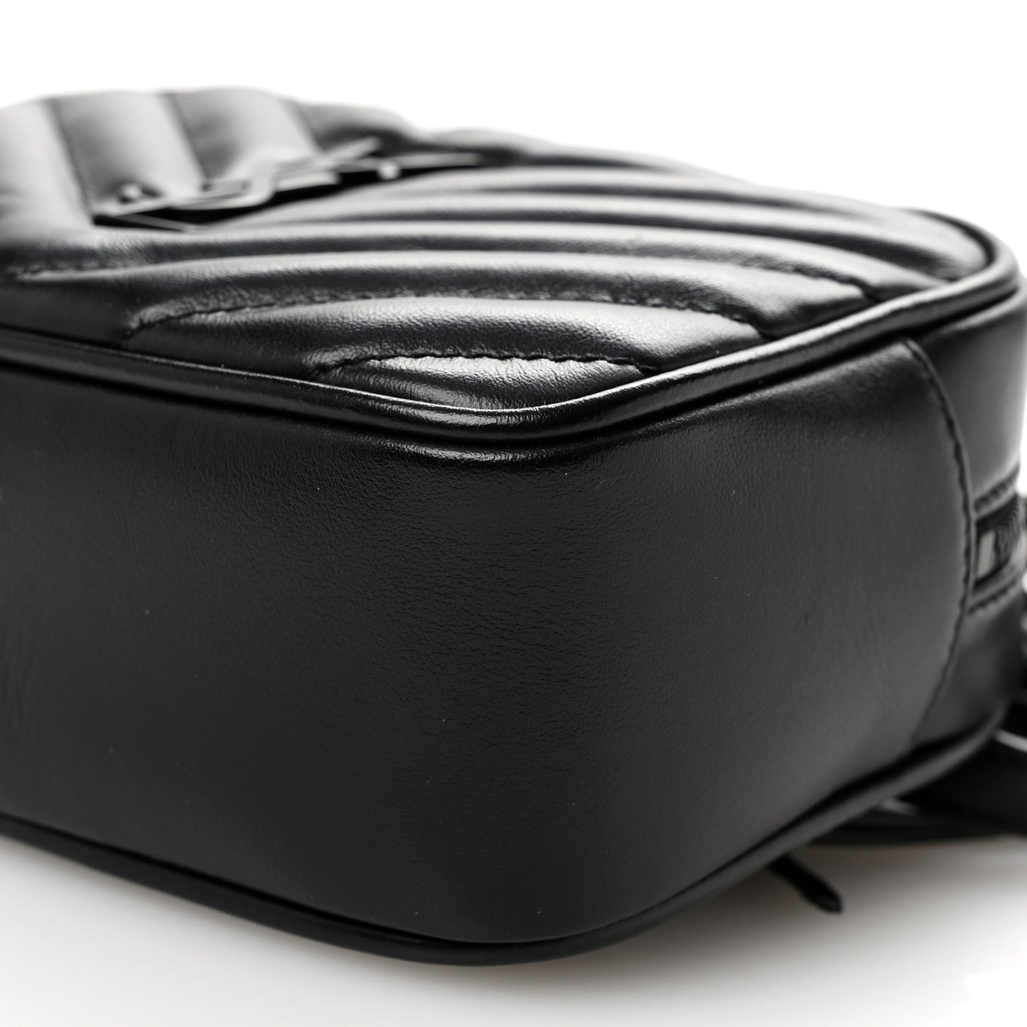 Calfskin Matelasse Monogram Lou Belt Bag Black