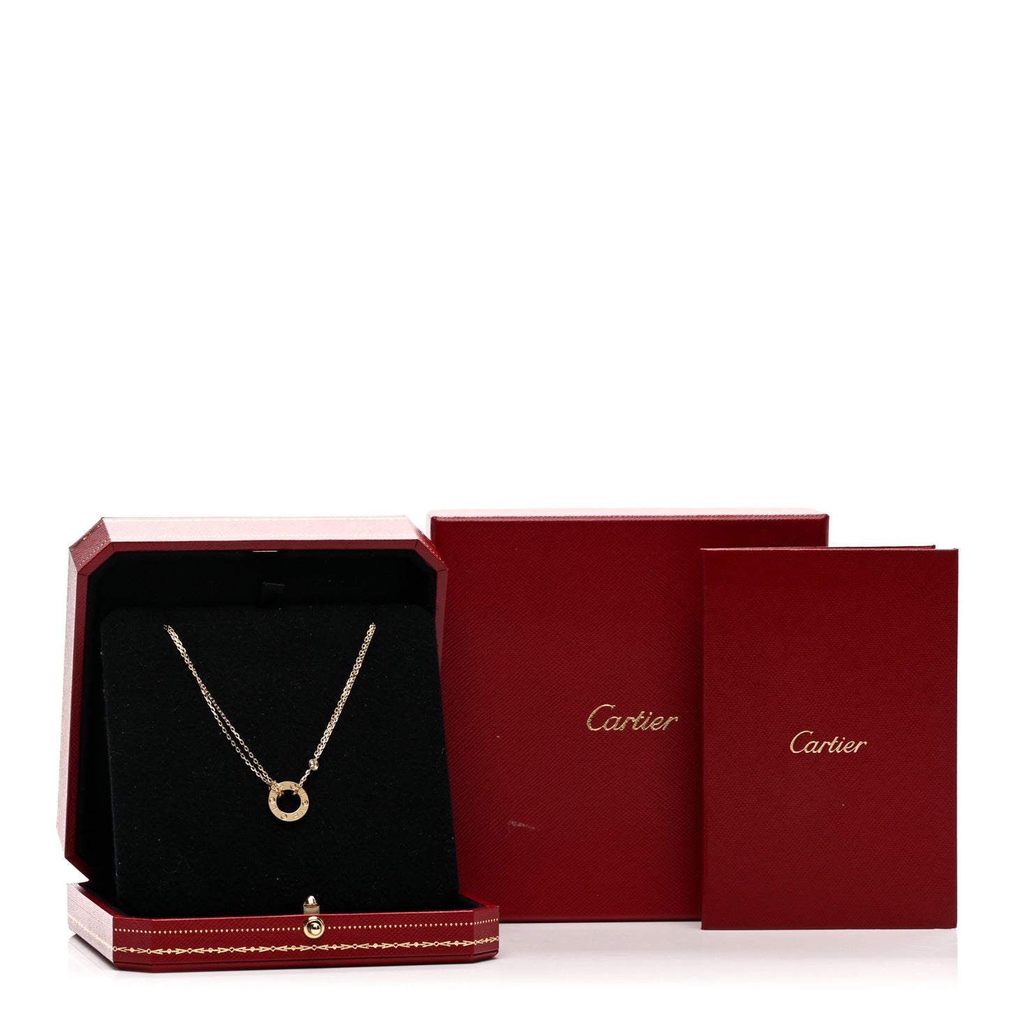 18K Yellow Gold 2 Diamond LOVE Necklace