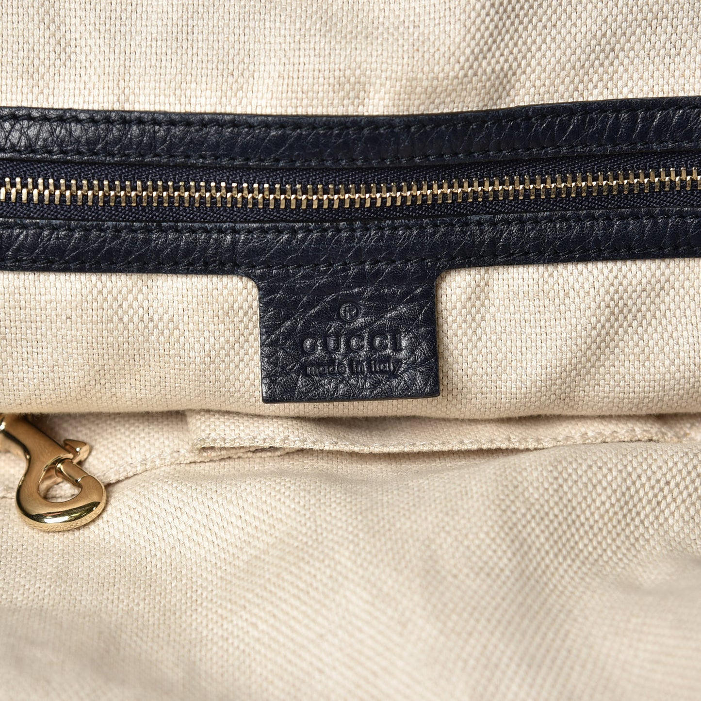 Pebbled Calfskin Large Soho Shoulder Bag Blue