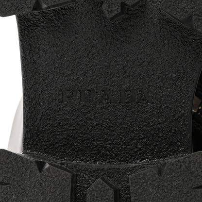 Prada Spazzolato Rois Re-Nylon Metal Triangle Logo Monolith Pouch Pocket 55mm Tall Combat Boots 39 Black 8 of 8