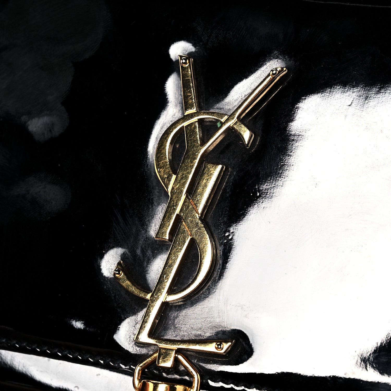 Saint Laurent Patent Small Classic Monogram Kate Tassel Satchel Black 13 of 13