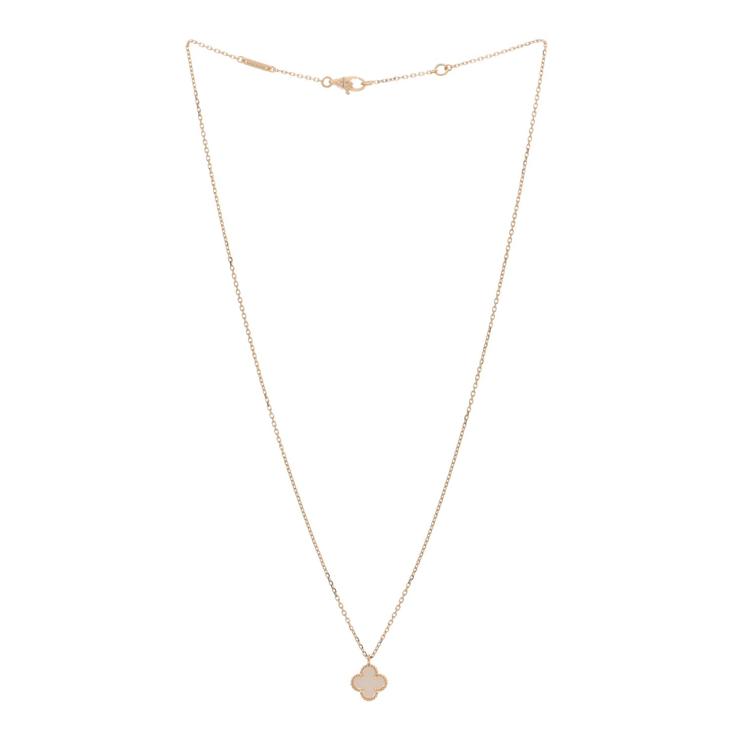18K Yellow Gold Mother of Pearl Sweet Alhambra Pendant Necklace