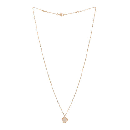 Van Cleef & Arpels 18K Yellow Gold Mother of Pearl Sweet Alhambra Pendant Necklace 3 of 5