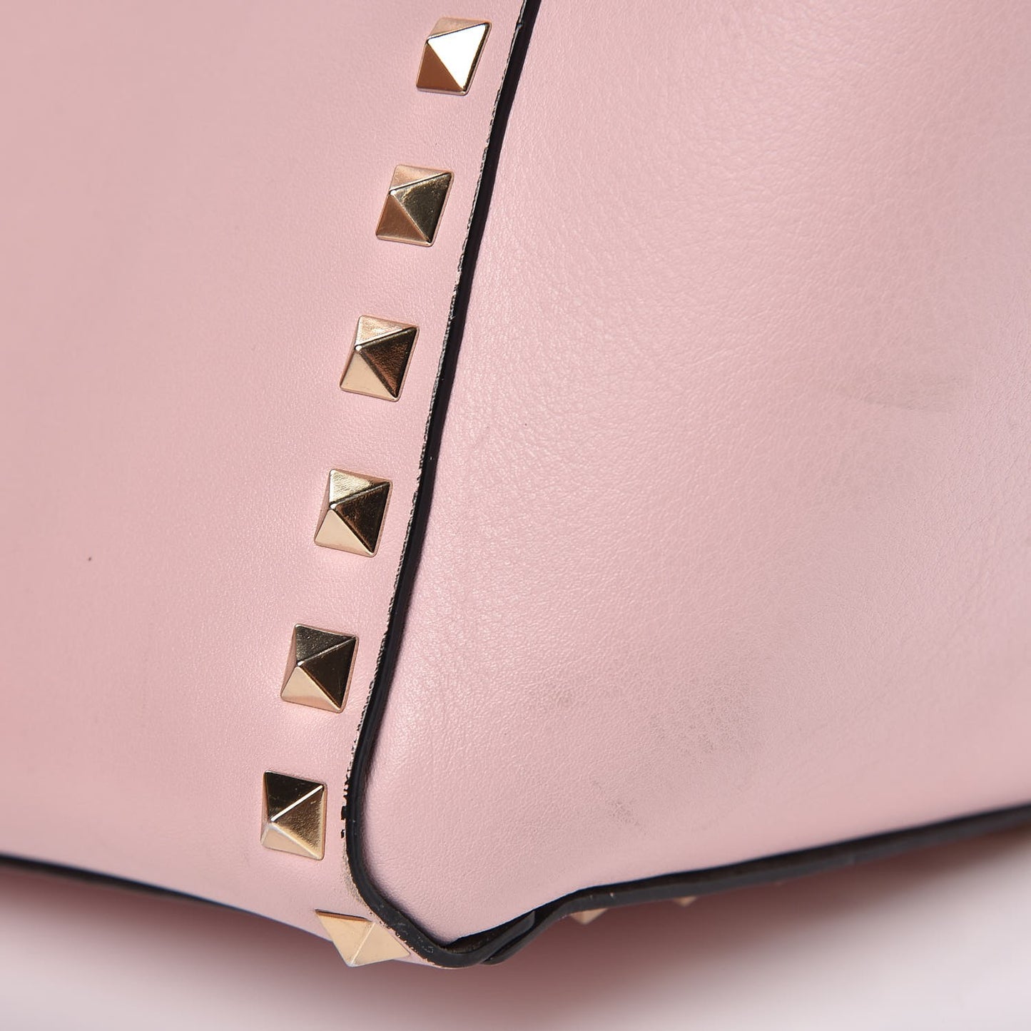 Vitello Small Rockstud Double Handle Tote Water Rose