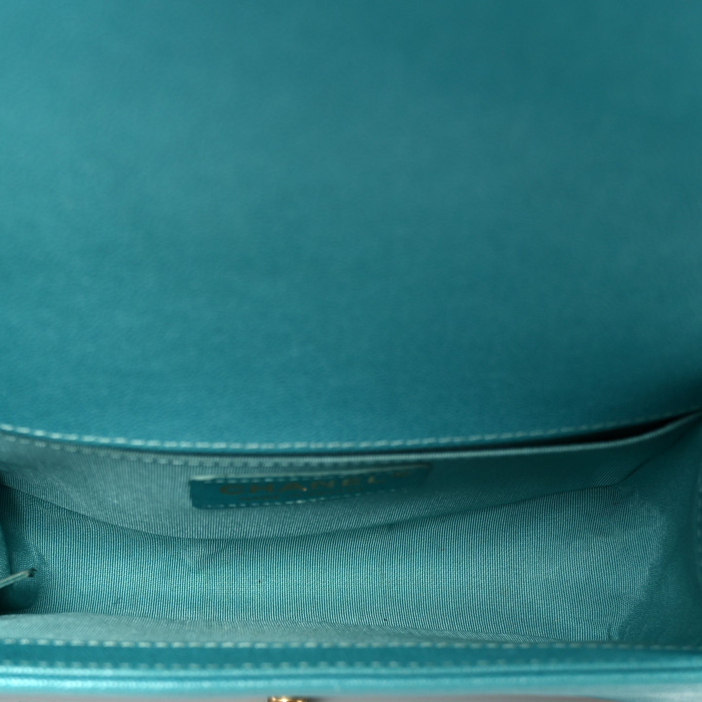Caviar Quilted Small Boy Flap Turquoise