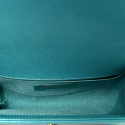 Chanel Caviar Quilted Small Boy Flap Turquoise 5 of 10