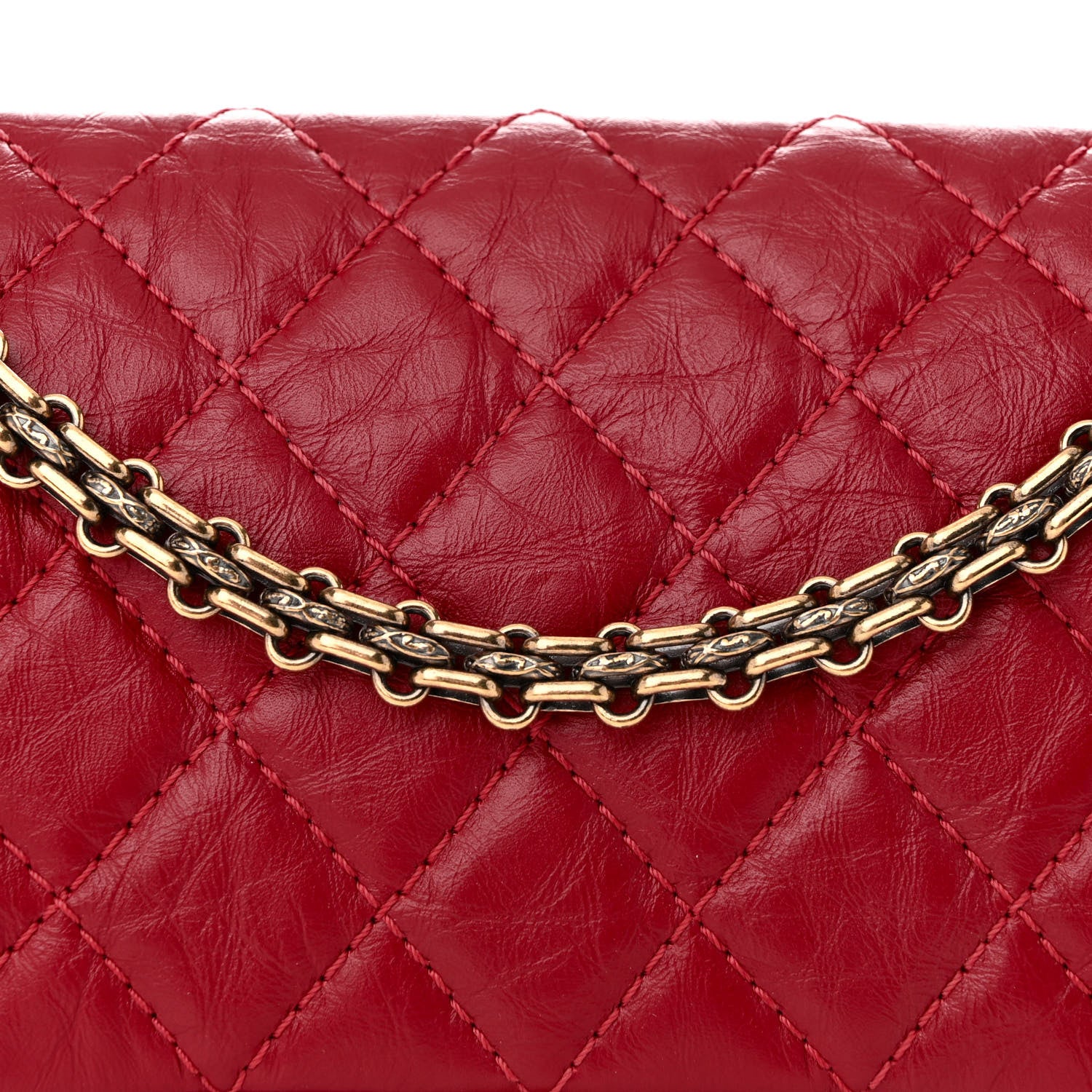 Chanel Aged Calfskin Quilted 2.55 Reissue 225 Flap Red 8 of 12