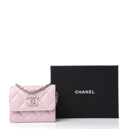 Chanel Caviar Quilted Coco Candy Card Holder On Chain Light Pink 12 of 12
