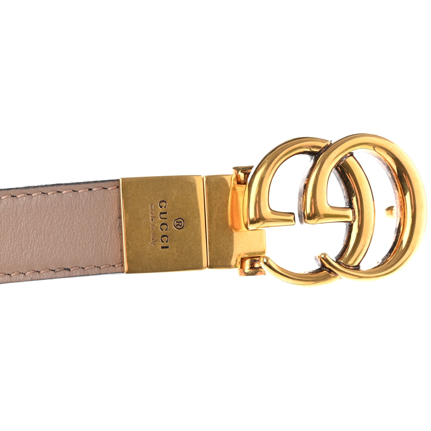Gucci Plutone Calfskin Double G Reversible 20mm Belt 75 30 Porcelain Rose Black 5 of 7