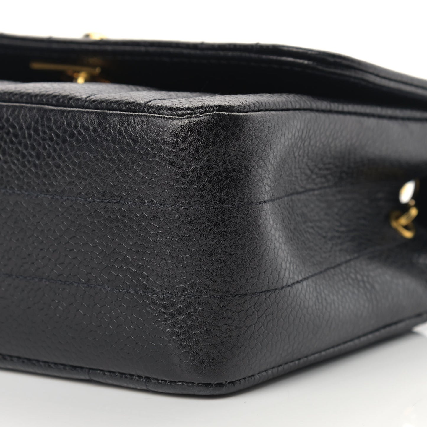 Caviar Vertical Quilted Mini Flap Black