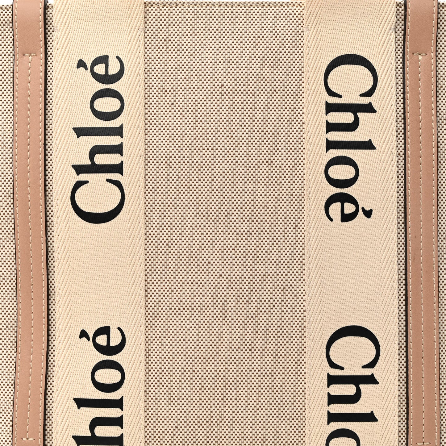 Cotton Calfskin Medium Woody Ribbon Tote Biscotti Beige