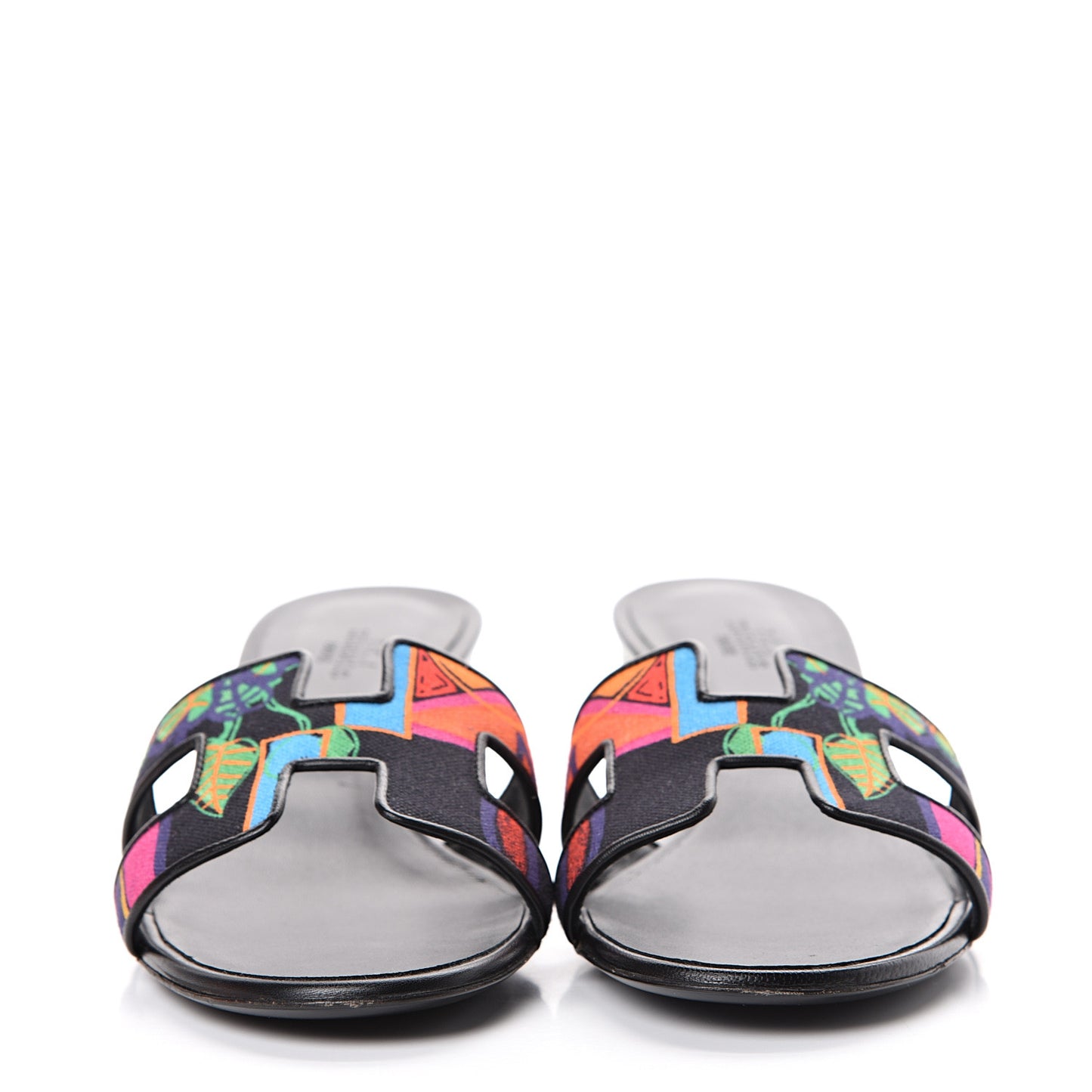 Cotton Canvas Tropical Modernisme Oasis Sandals 40 Black