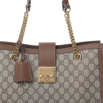 Gucci GG Supreme Monogram Medium Padlock Tote Beige Cuir 7 of 9