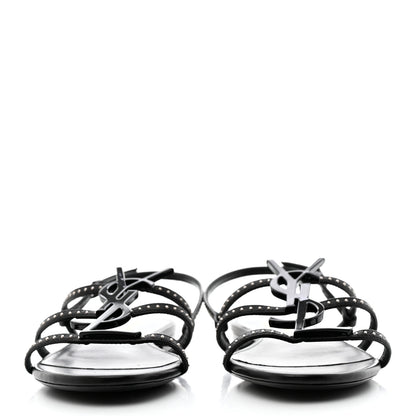 Saint Laurent Nappa Vendome Studded Cassandra 05 Sandals 37.5 Black 2 of 7