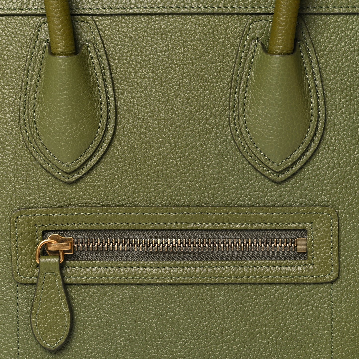 Drummed Calfskin Micro Luggage Light Khaki