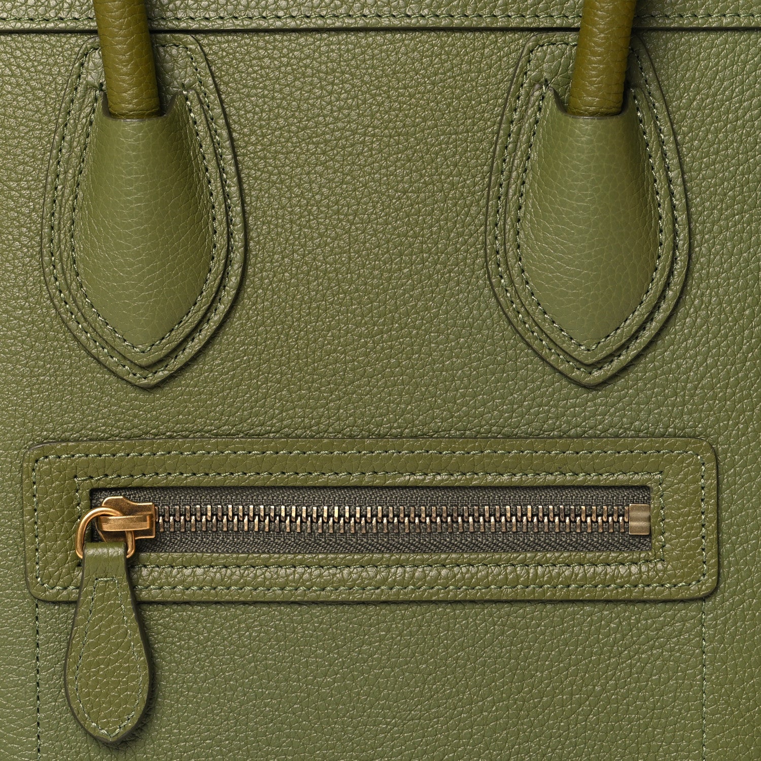 Celine Drummed Calfskin Micro Luggage Light Khaki 9 of 11