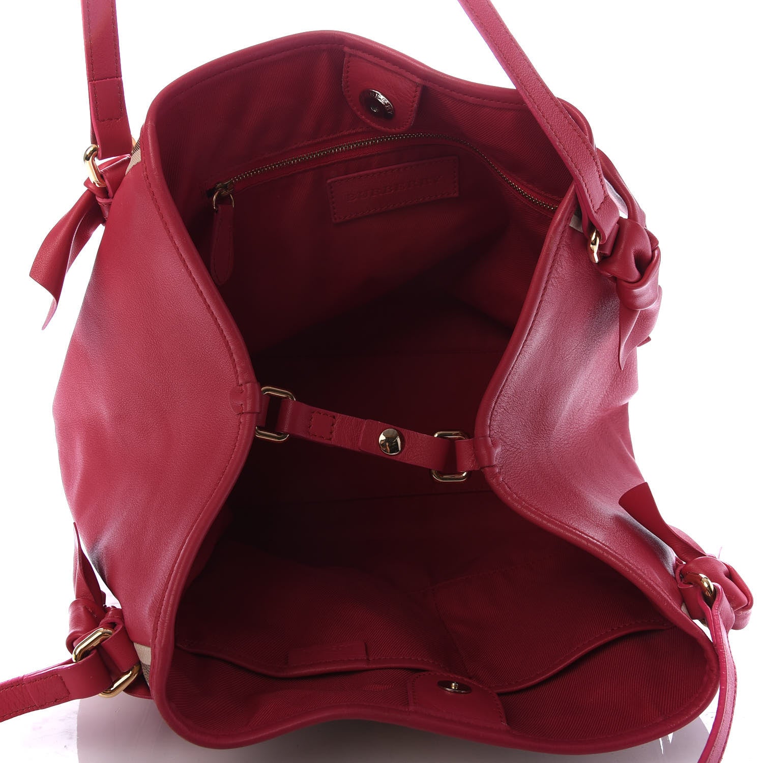 Burberry Haymarket Check Bow Canterbury Tote Pink 4 of 9