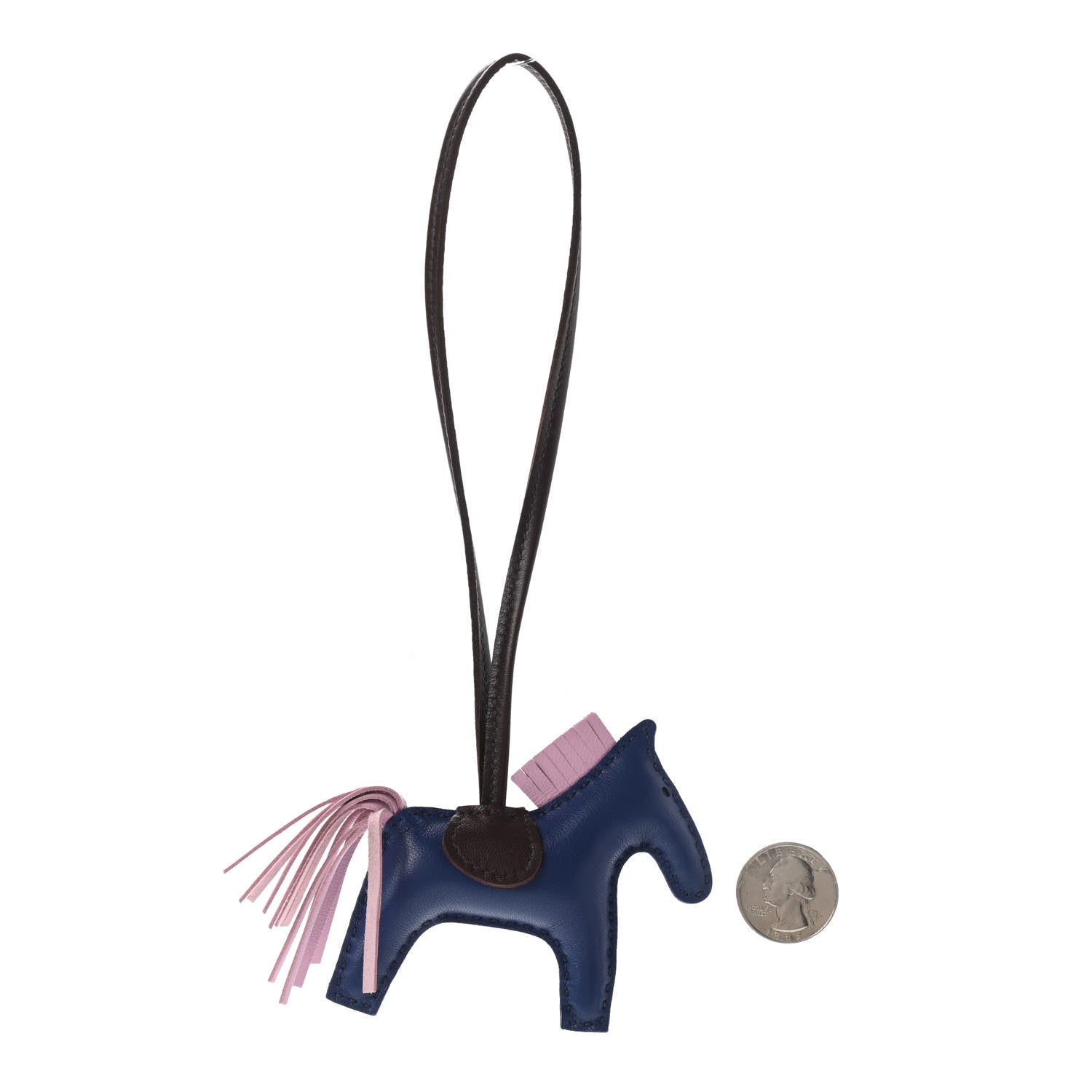 Hermes Milo Lambskin Grigri Rodeo Horse Bag Charm PM Rouge Sellier Mauve Sylvestre Bleu Saphir 2 of 4