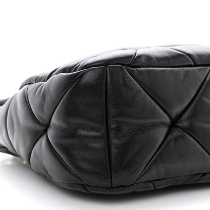 Prada Nappa Re-Nylon Triangle Quilted Patchwork System Shoulder Bag Black 11 of 12
