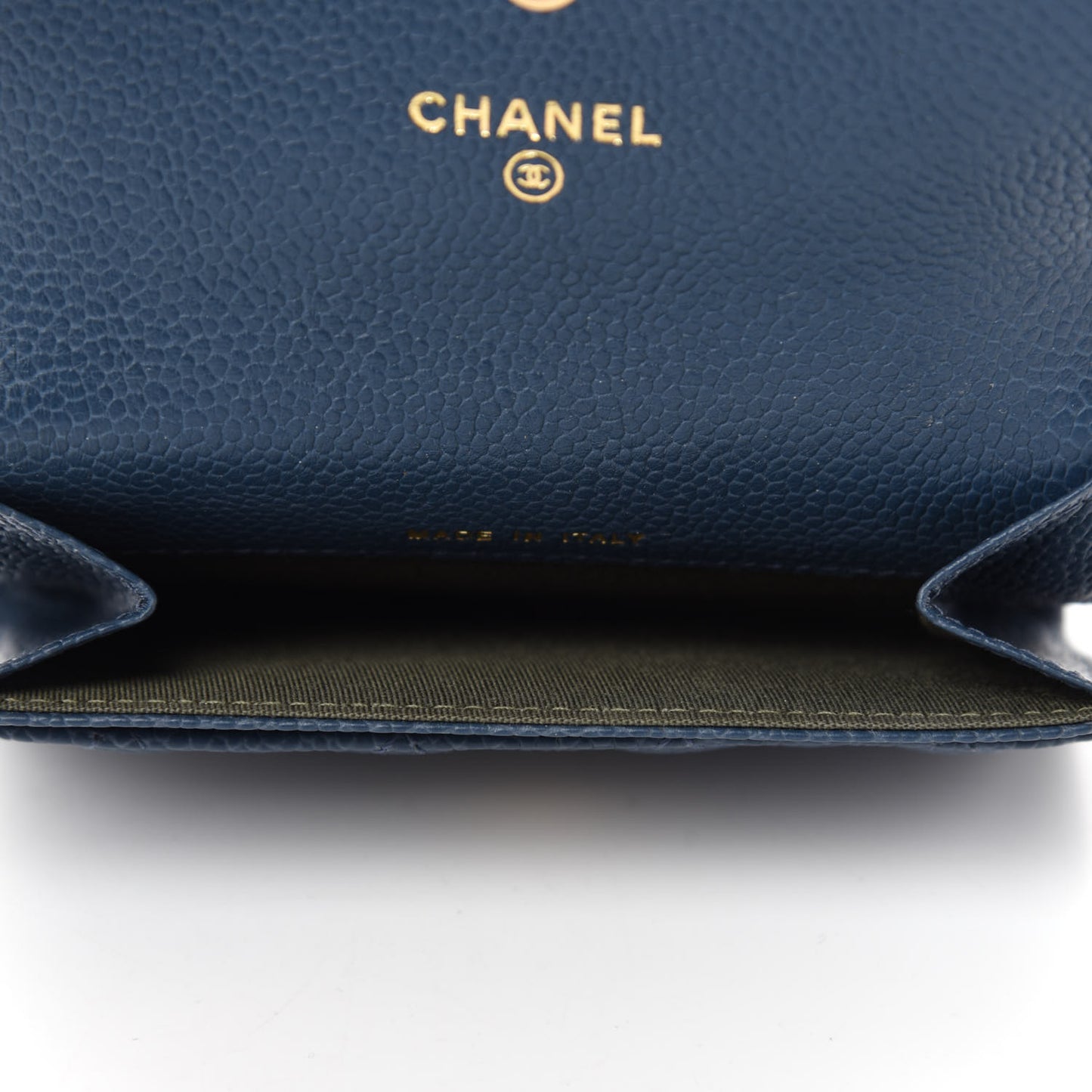 Caviar Quilted Boy Flap Card Holder Blue